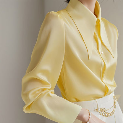 Vibe - Chemise Longue à Col Pointe Jadmode - Élégance Française suisse belgique